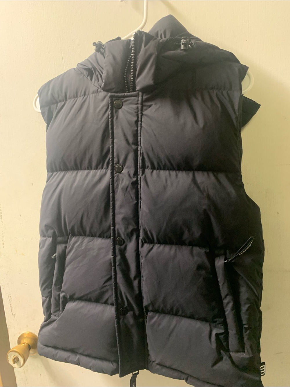 Men's Navy Quilted Hooded Puffer Vest